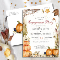 Fall In Love Pumpkin Botanical Autumn Engagement
