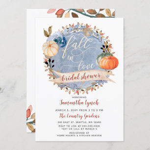Fall in Love Pumpkin Bridal Shower Invitation