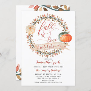 Fall in Love Pumpkin Bridal Shower Invitation