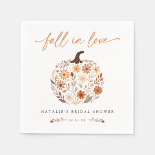 Fall in Love Pumpkin Bridal Shower Napkin
