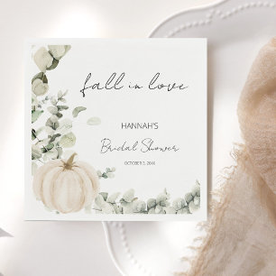 Fall In Love Pumpkin Bridal Shower Napkin