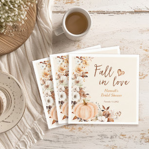 Fall in Love Pumpkin Bridal Shower Napkin