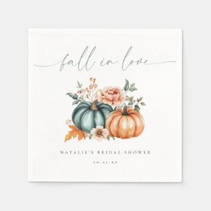 Fall in Love Pumpkin Bridal Shower Napkin