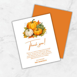Fall in Love Pumpkin Bridal Shower Thank You Card