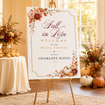 Fall in Love Pumpkin Bridal Shower Welcome Sign