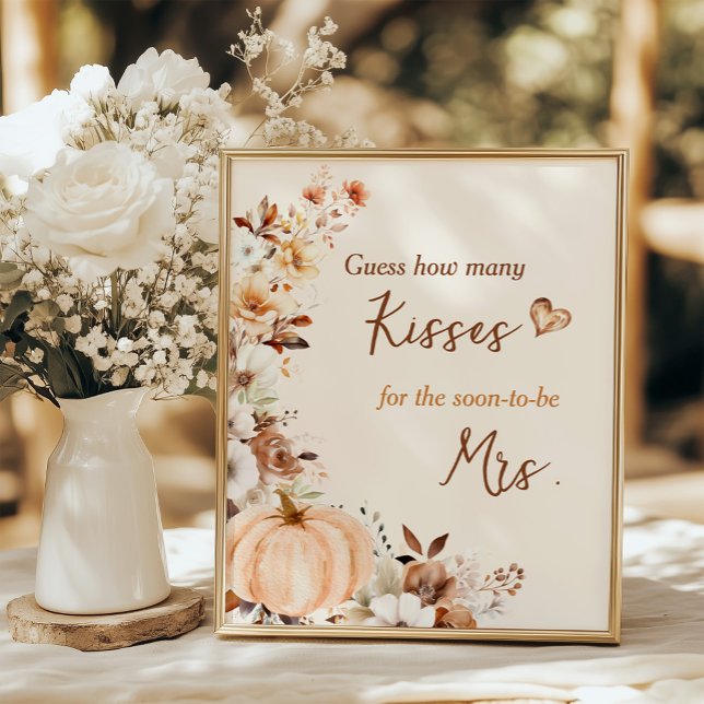 Fall in Love Pumpkin Cards and Gifts Bridal Shower Poster (Creator Uploaded)