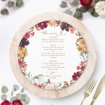 Fall in Love Pumpkin Circle Wedding Menu Card<br><div class="desc">Create an elegant and timeless fall-themed wedding suite that effortlessly reflects your style with personalised details.</div>