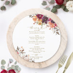 Fall in Love Pumpkin Circle Wedding Menu Card<br><div class="desc">Create an elegant and timeless fall-themed wedding suite that effortlessly reflects your style with personalised details.</div>