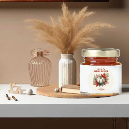 Fall In Love Pumpkin Country Rustic Bridal Shower Classic Round Sticker