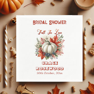 Fall In Love Pumpkin Country Rustic Bridal Shower Napkin