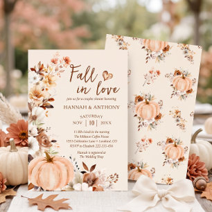 Fall in Love Pumpkin Couples Shower Invitation