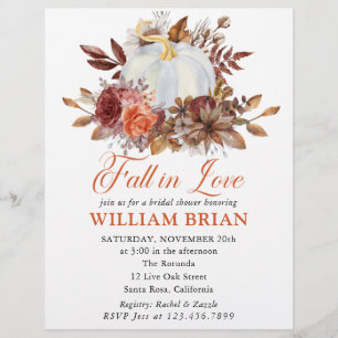 Fall In Love Pumpkin Fall in Love Florals Wedding  Flyer