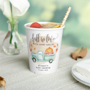 Fall in Love, Pumpkin Farm Truck Personalised Paper Cups