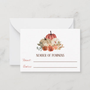 Fall in Love, Pumpkin Floral Baby Shower Game Card