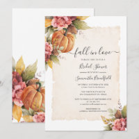 Fall in Love Pumpkin Pink Floral Bridal Shower
