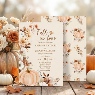 Fall in Love Pumpkin Wedding Invitation