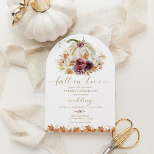 Fall in Love Pumpkin Wedding Invitation