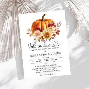 Fall in Love Pumpkin Wedding Invitation