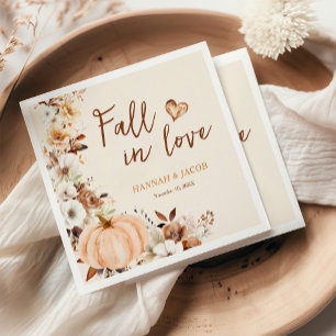 Fall in Love Pumpkin Wedding Napkin