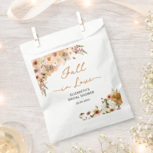 Fall in Love Pumpkin with Floral Bridal Shower Favour Bags