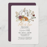 Fall in Love Purple Autumn Pumpkin Bridal Shower