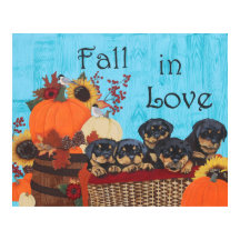 Fall in Love Rottweiler Print