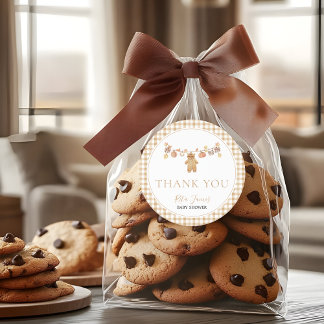 Fall in Love Rustic Baby Clothesline Baby Shower Classic Round Sticker