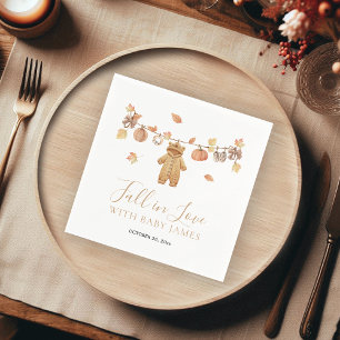 Fall in Love Rustic Boho Fall Baby Shower Napkin