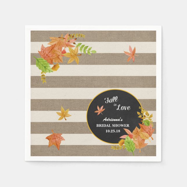 Fall in Love Rustic bridal shower / baby shower Napkin (Front)
