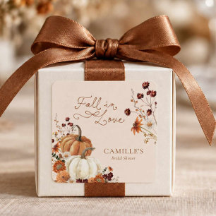 Fall in Love Rustic Bridal Shower Favour Sticker
