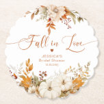 Fall in love rustic bridal shower  paper coaster<br><div class="desc">Fall in love rustic bridal shower Paper Coaster 
Matching items available.</div>