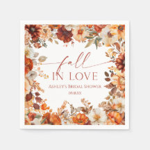 Fall In Love Rustic Burgundy Floral Bridal Shower