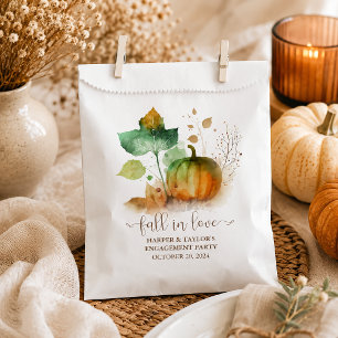 Fall In Love Rustic Elegant Pumpkin Favour Bags