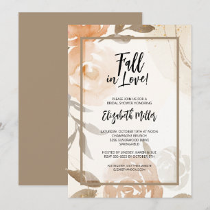 Fall in Love Rustic Floral Bridal Shower Invitation