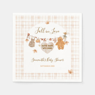 Fall in Love Rustic Modern Neutral Baby Shower Napkin