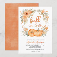 Fall in Love Rustic Orange Pumpkin Bridal Shower