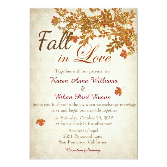 Fall In Love Rustic Wedding Invitation Zazzle Co Uk