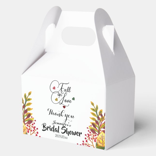 Fall in Love Script Bridal Shower  Favour Box (Front)