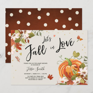 Fall in Love shower invitation Bridal Baby Autumn
