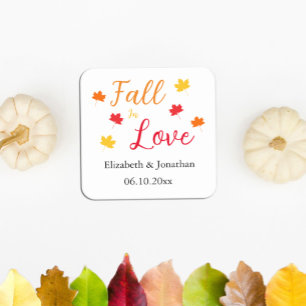 Fall In Love Square Paper Coaster