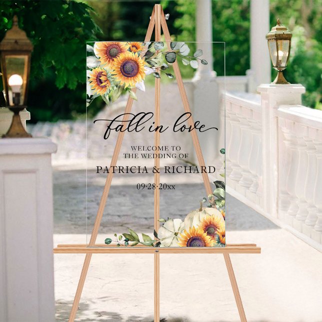 Fall In Love Sunflower Acrylic Welcome Sign (Creator Uploaded)