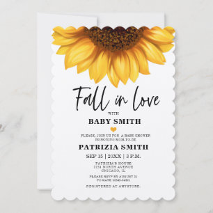 Fall in Love Sunflower Baby Shower Invitation