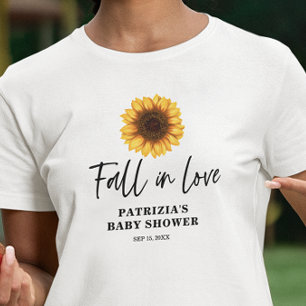 Fall in Love Sunflower Baby Shower T-Shirt