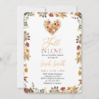 Fall in love Sunflower Bridal Shower Invitation