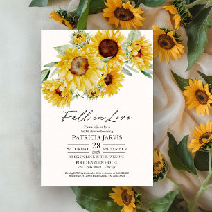 Fall In Love Sunflower Bridal Shower Invitation
