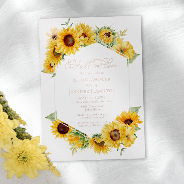 Fall In Love Sunflower Floral Bridal Shower Real (Creator Uploaded)