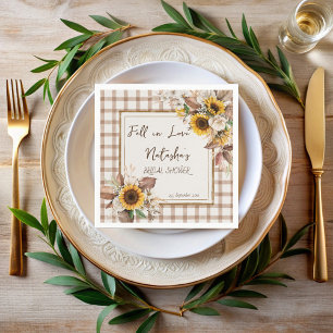 Fall in love sunflowers country bridal shower napkin