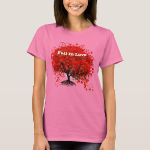 Fall In Love T-Shirt Swirls Roots Hearts Falling