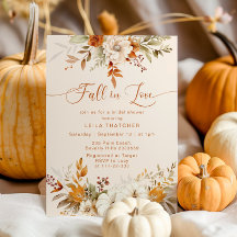 Fall in Love terracotta autumn bridal shower