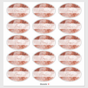 Fall in Love Terracotta Guest Name Stickers